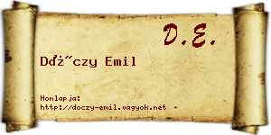 Dóczy Emil névjegykártya