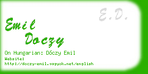 emil doczy business card